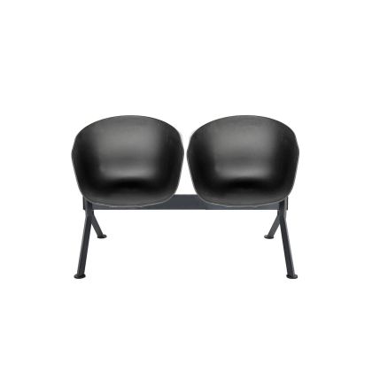 Посетителска пейка RFG Simon Black, с 2 места, полипропилен, метална основа