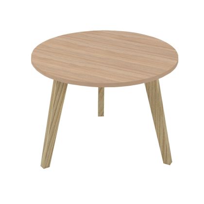 Ниска маса Narbutas Nova Wood, 700 x 700 х 480 mm, кръгъл плот, ПДЧ, меламин кехлибарен дъб, дървени крака