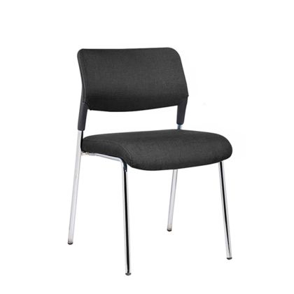 Посетителски стол RFG Evo 4L M, текстил, метална основа, до 120 kg, черен, 5 броя в комплект