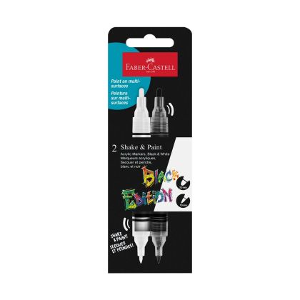Faber-Castell Акрилен маркер Black Edition, черен и бял