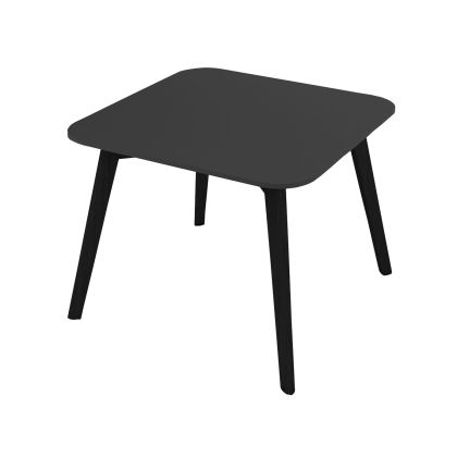 Ниска маса Narbutas Nova Wood, 700 x 700 х 480 mm, квадратен плот, MDF 26 mm, HPL плот орех, черни дървени крака