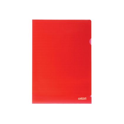 Office 1 Джоб за документи, L-образен, A4, 90 µm, червен, 10 броя