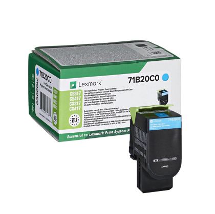 Оригинална тонер касета Lexmark 71B20C0, 2300 страници/5%, Cyan