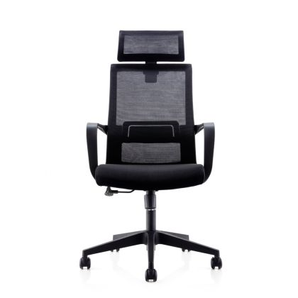 Директорски стол RFG Smart HB, дамаска и меш, Tilt механизъм, до 120 kg, черна седалка, черна облегалка