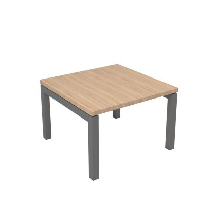 Ниска маса Narbutas Nova, 600 x 600 x 400 mm, квадратен плот, ПДЧ, меламин кехлибарен дъб, сив метал, крак тип U