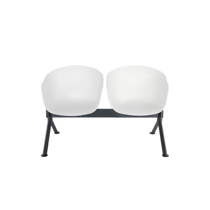 Посетителска пейка RFG Simon White, с 2 места, полипропилен, метална основа