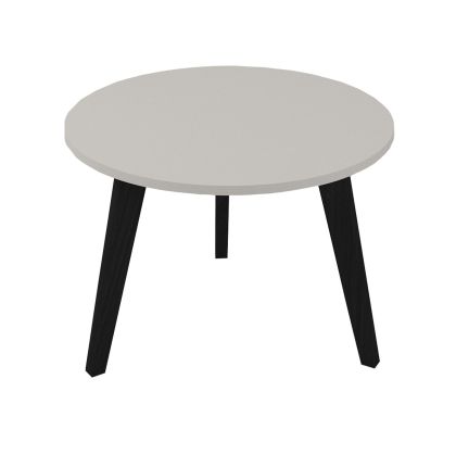 Ниска маса Narbutas Nova Wood, 700 x 700 х 480 mm, кръгъл плот, ПДЧ, перленосив меламин, черни дървени крака