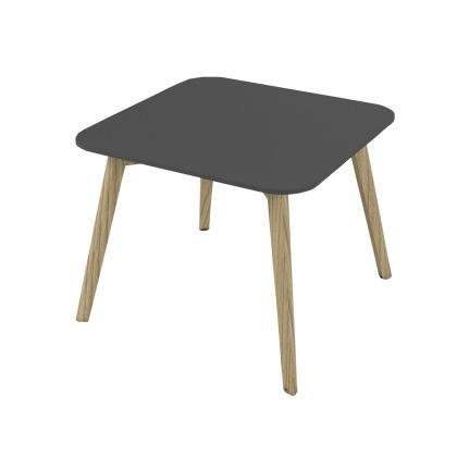 Ниска маса Narbutas Nova Wood, 700 x 700 х 480 mm, квадратен плот, MDF 26 mm, HPL плот светъл бук, дървени крака