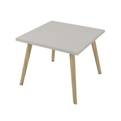 Ниска маса Narbutas Nova Wood, 700 x 700 х 480 mm, квадратен плот, ПДЧ, перленосив меламин, дървени крака