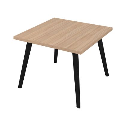 Ниска маса Narbutas Nova Wood, 700 x 700 х 480 mm, квадратен плот, ПДЧ, меламин кехлибарен дъб, черни дървени крака