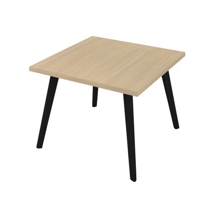 Ниска маса Narbutas Nova Wood, 700 x 700 х 480 mm, квадратен плот, ПДЧ, меламин избелен дъб, черни дървени крака