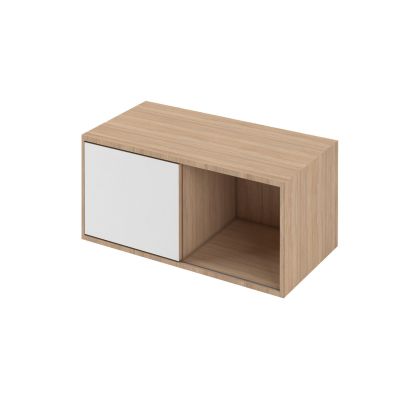 Шкаф Narbutas Choice, с плъзгащи се врати, 800 x 400 x 370 mm, ПДЧ 18 mm, бял, меламин кехлибарен дъб