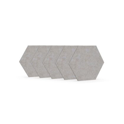 Акустично пано Narbutas Pet, шестоъгълник, 173 х 200 х 9 mm, PET филц, 5 броя, светлобежово