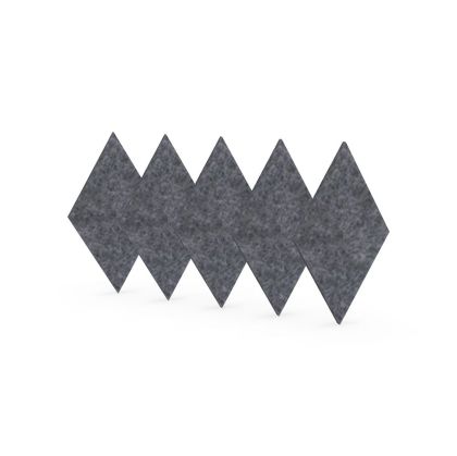 Акустично пано Narbutas Pet, диамант, 115 х 200 х 9 mm, PET филц, 5 броя, сиво