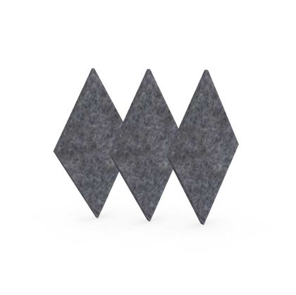 Акустично пано Narbutas Pet, диамант, 115 х 200 х 9 mm, PET филц, 3 броя, сиво