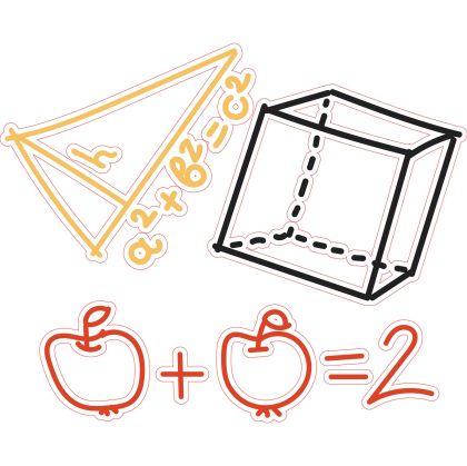 STEM Стикер, Математика и информатика - Математика, комплект D6, 100 cm, стикер 2