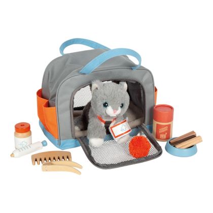 Small Foot Котенце с чанта за носене, с включени аксесоари за грижа