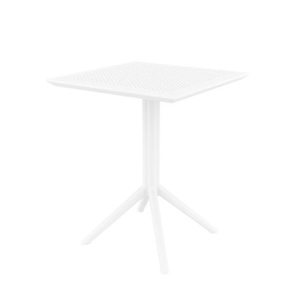 Градинска маса RFG Folding, сгъваема, квадратна, пластмасова, бяла