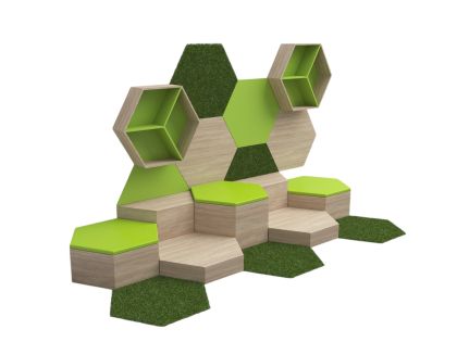 Композиция RFG Hexagon II, 3945 х 1732 х 2277 mm, ПДЧ 18 mm