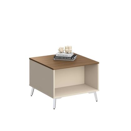 Ниска маса RFG Paris, 600 х 600 х 450 mm, квадратен плот, ПДЧ 25 mm, орех и сиво