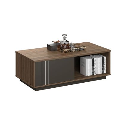 Ниска маса RFG Chicago, 1200 х 600 х 420 mm, правоъгълен плот, ПДЧ 25 mm, дъб Рейн и тъмносиво