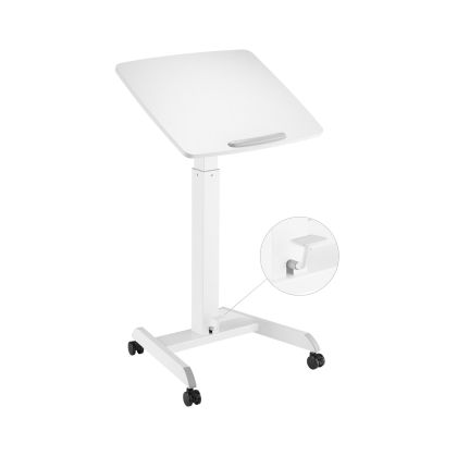 Маса RFG Active, с регулируема височина, 600 х 520 х 758-1128 mm, правоъгълен плот, бяла