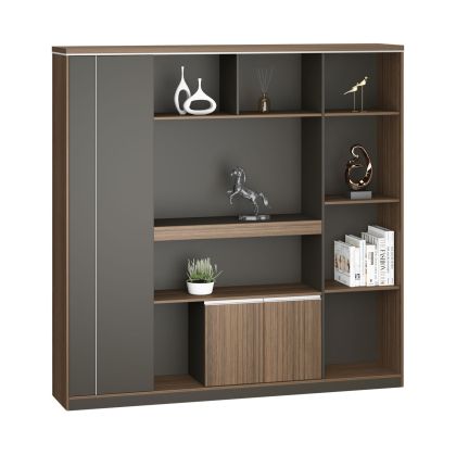 Шкаф RFG Chicago, 2000 х 400 х 2000 mm, ПДЧ, дъб Рейн и тъмносиво