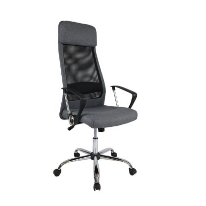 Директорски стол Roby, дамаска и меш, Tilt механизъм, до 130 kg, сив