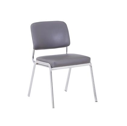 Посетителски стол RFG Slow M, екокожа, метална основа, до 120 kg, сив