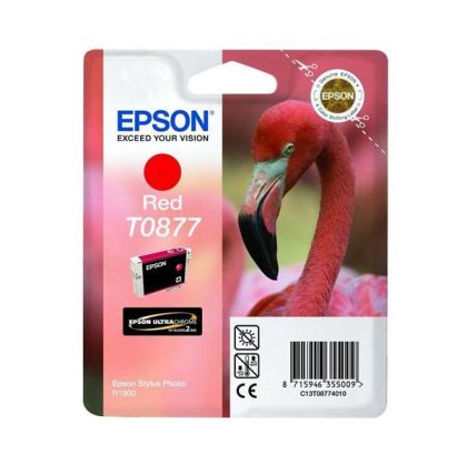 Оригинален патрон Epson T0877, Stylus Photo R1900, 11.4 ml, Red