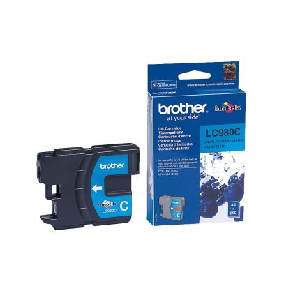 Оригинален патрон Brother LC980, 260 страници/5%, Cyan