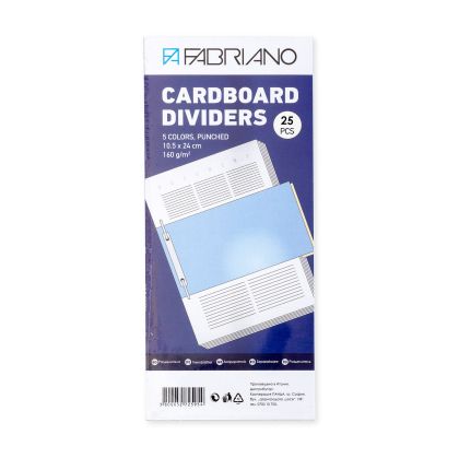 Fabriano Разделител, хоризонтален, картонен, 160 g/m2, 5 цвята, 25 броя