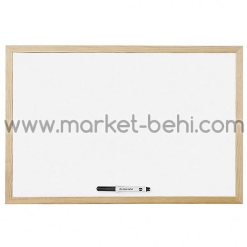 Бяло табло с дървена рамка 60х90 cm