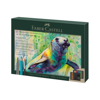 Faber-Castell Комплект цветни моливи Albrecht Durer и тънкописци Pitt Artist Pen, 37 части