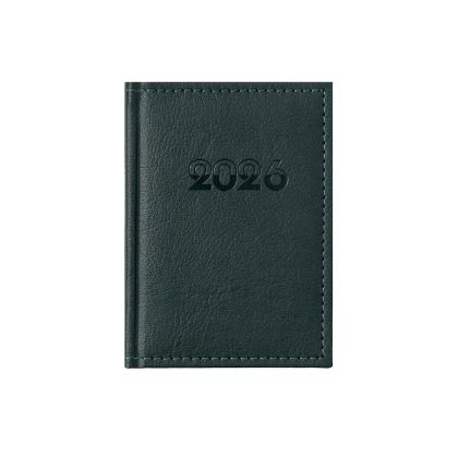 Календар-бележник Казанова, с дати, 10 x 15 cm, кожена подвързия, зелен