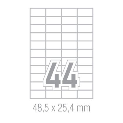 Office 1 Самозалепващи се етикети, A4, 48.3 x 25.44 mm, прави ъгли, 100 листа