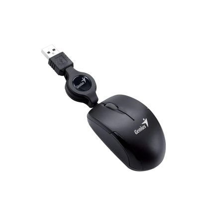 Мишка Genius Micro Traveler, с кабел, USB Type-A, 3 бутона, черна