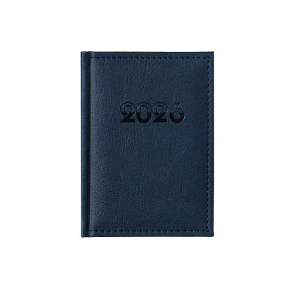 Календар-бележник Казанова, с дати, 10 x 15 cm, кожена подвързия, син