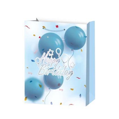 Подаръчна торбичка Happy Birthday, 26 х 32 х 10 cm, синя