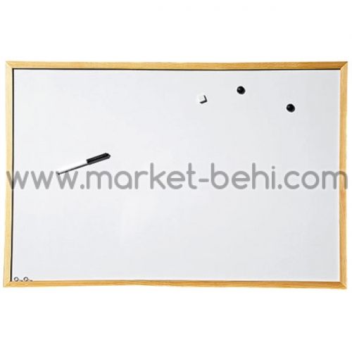 Магнитно бяло табло с дървена рамка 60х90 cm