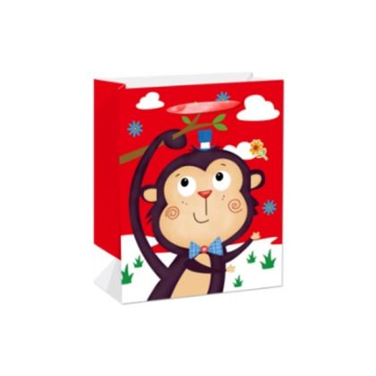 Подаръчна торбичка, маймуна, детска, 31 х 40 х 12 cm, червена