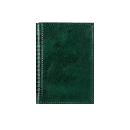 Календар-бележник Мадера, с дати, A5, кожена подвързия, зелен