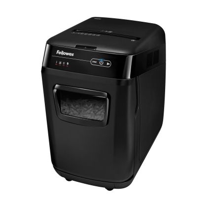 Шредер за унищожаване на документи Fellowes Automax 200C, Cross-Cut, P-4, обем на коша 32 L, за 1-3 потребителя, ниво на шум 60 dB