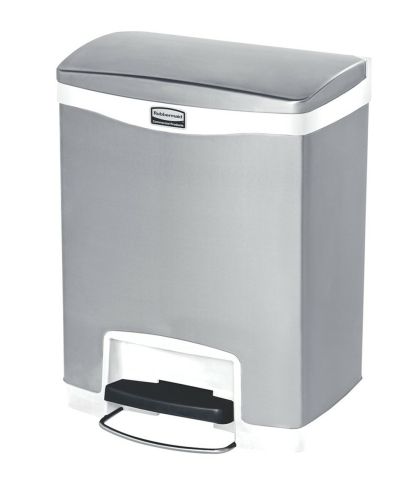 Кош Rubbermaid Slim Jim Front, метален, 30 L, бял, 42.75 x 32.59 x 55.52 cm