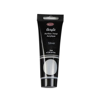 Beifa Акрилна боя, в тубичка, 75 ml, сребриста