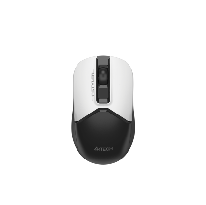 Мишка A4Tech Fstyler FG12S, безжична, безшумна, 3 бутона, AA, бяло-черна