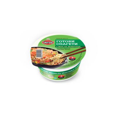 Uni Food Спагети, инстантни, със зеленчуци, в купа, 75 g