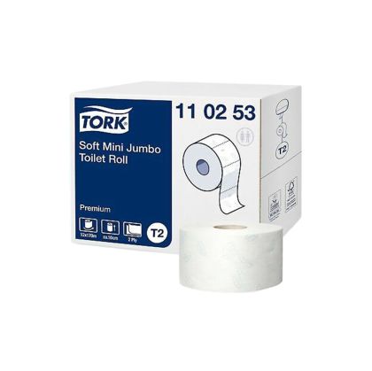 Тоалетна хартия Tork Mini Jumbo Premium, двупластова, 170 m, 12 броя