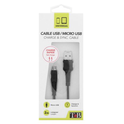 Кабел TNB micro USB/USB A, 2 m, черен