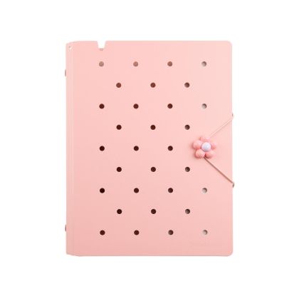 Sworld Тефтер ME, А5, с 6 ринга, ластик, бели листове, 40 листа, розов